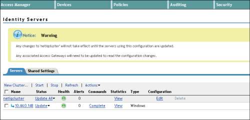 Restart NetIQ Restart NetIQ